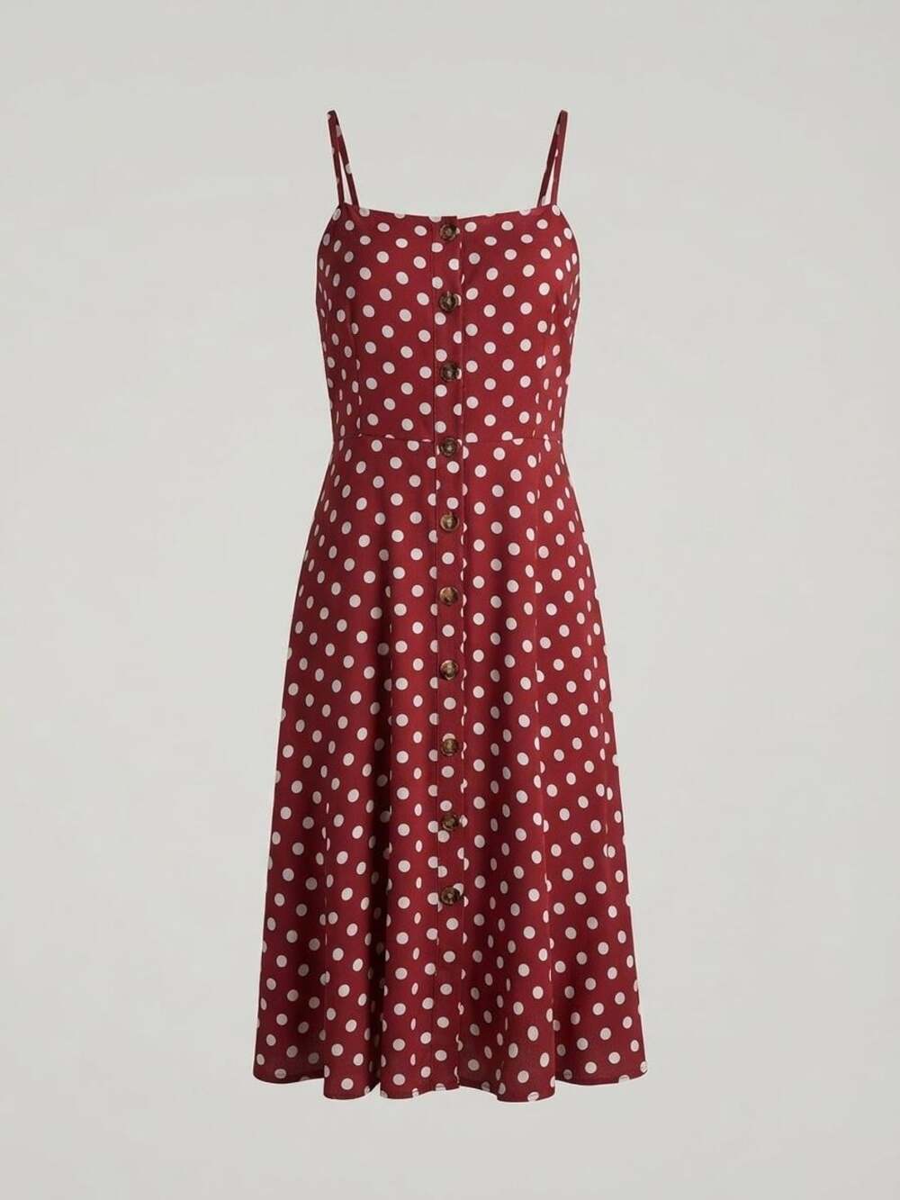 Berydress Women's Casual Dress Spaghetti Button Down Midi Sundress large